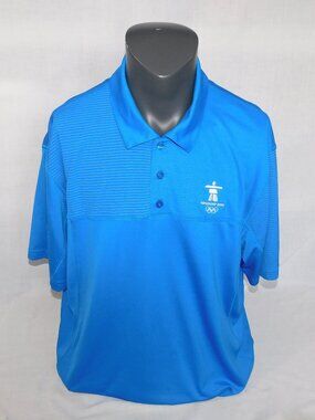 Elevate 2010 Vancouver Winter Olympics Games  Mens 2XL XXL Blue Polo Shirt